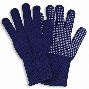 Winter gestrickte Handschuhe mit Kunststoff-Punkte für Rutschen, hergestellt aus Acryl