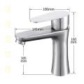 304 stainless-steel Single hole Single Handle Basin Faucet