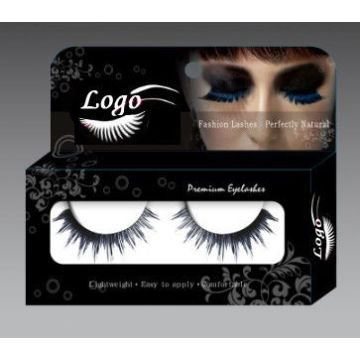 Durable Reusable Natural False Eyelashes , Blue Human Hair False Eyelashes