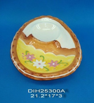 Hand-Painted Ceramic Egg Holder for Easter Decoration