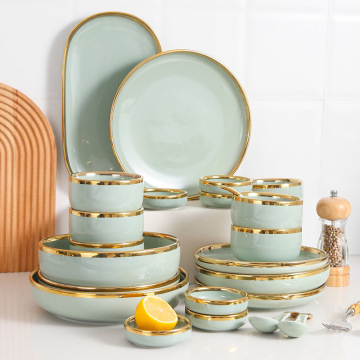 Luxury Light Green Dinner Set - Porcelain & Ceramic Kitchenware