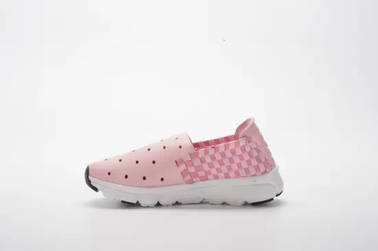Pink Color Children's Microfiber Woven Shoes
