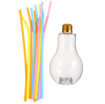 LED Light Bulb Shaped PET Cups - 300ml, 400ml, 500ml for Drinks
