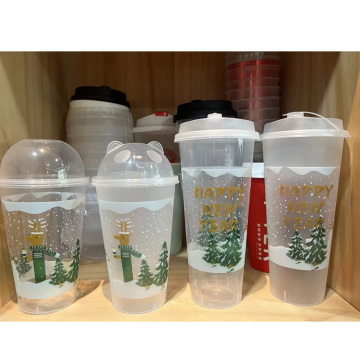 In Stock High Quality Disposable PP Cups 12oz-24oz with Lid
