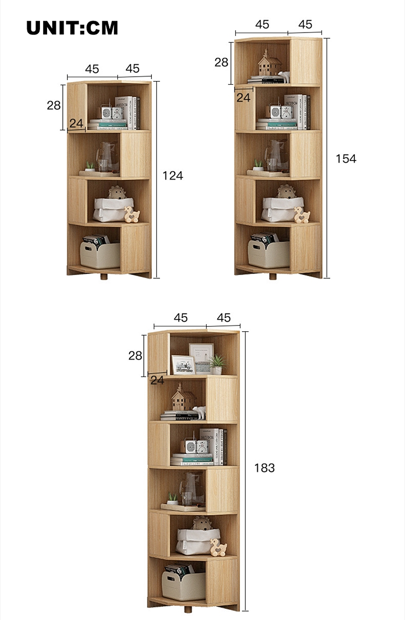 Best Quality Fir Wood Triangular Storage Shelf