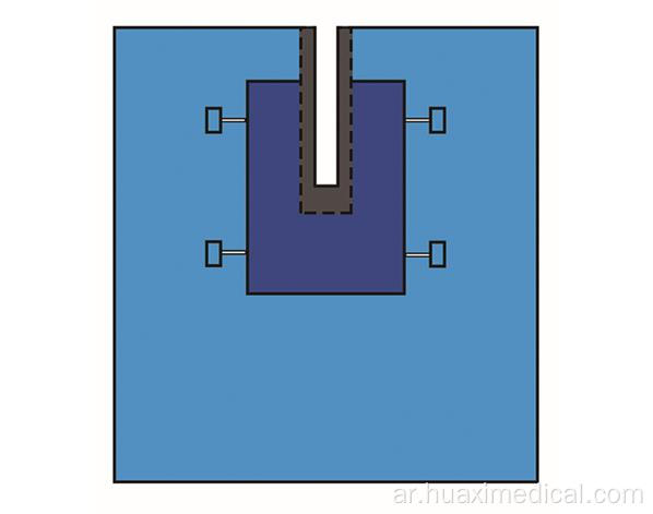 الستارة الجراحية الطبية التي يمكن التخلص منها على شكل حرف U