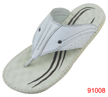 Wholesale men dressy leather summer slippers