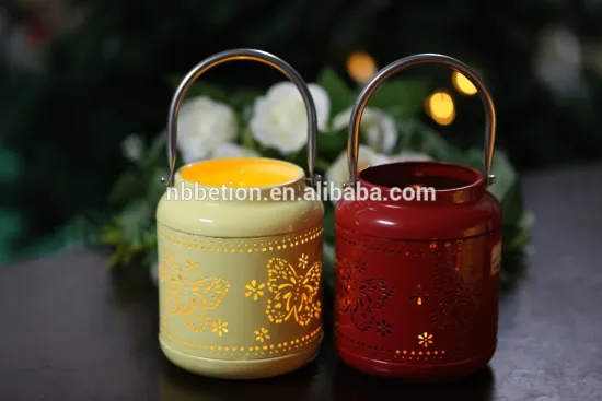 butterfly style home decoration metal lantern with flameless led candle metal candle lantern