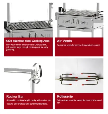 BBQ Grill Kit Gas Barbecue Grill Smoke Charcoal Grill