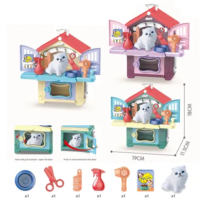 9pcs Pet House Care Doll Toys: A Cute Dog Beauty Shop for Your Furry Friends