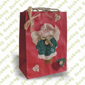 Gift Kraft Paper Bag with Recycled, Customized Sizes, Colors and Logos are Accepted