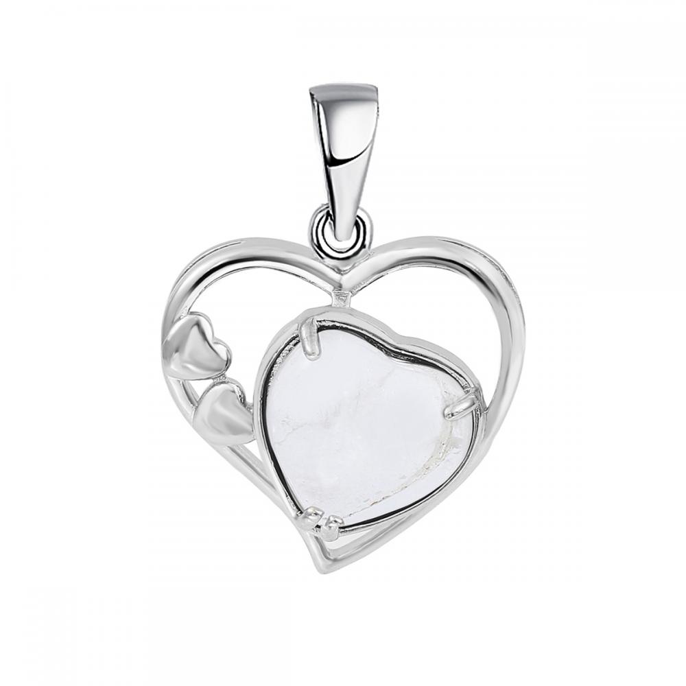 Crystal Love Heart Birthstone Pendante Colliers de pierre précieuse pour les femmes