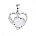 Crystal Love Heart Birthstone Pendant Gemstone Necklaces for Women