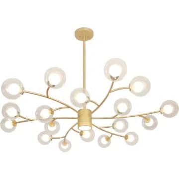 Modern Magic Bean Glass Ball Chandelier: Gold Sputnik Chandeliers for Bedroom, Living Room, and Kitchen