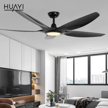 HUAYI Silent 61-inch LED Ceiling Fan with Nordic Modern Style ABS Blades and DC Motor