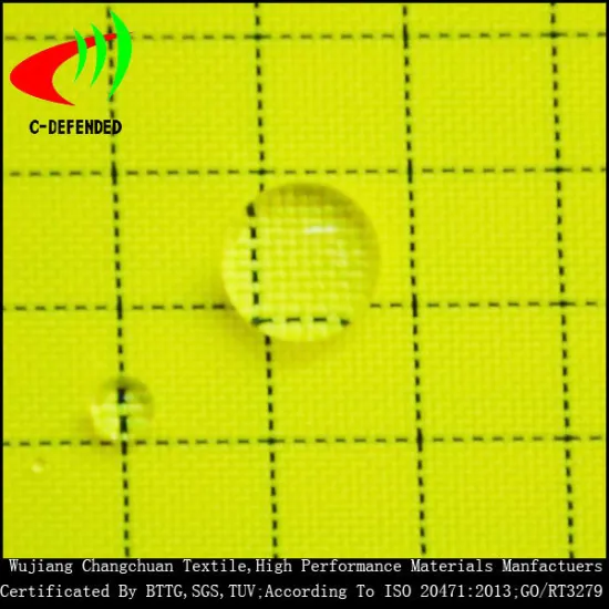 conductive fabric with fire retardant coating for fireman uniform