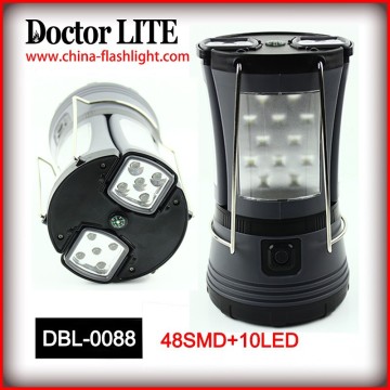 Multi-functional led camping lantern, 48SMD+10LED Plastic Camping Lantern with a compass,Portable Camping Outdoor lantern