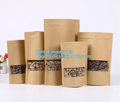 Paper Bag Wholesale Kraft Paper Gift Bag Side Gusset Kraft Paper Bag, flat bottom Kraft Paper snacks