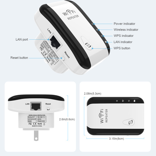 Extensor Wifi de Amplificador de Señal Remoto a 300 Mbps