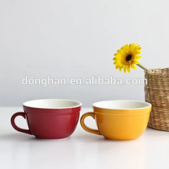 color glaze ceramic bowl with handle wholesale