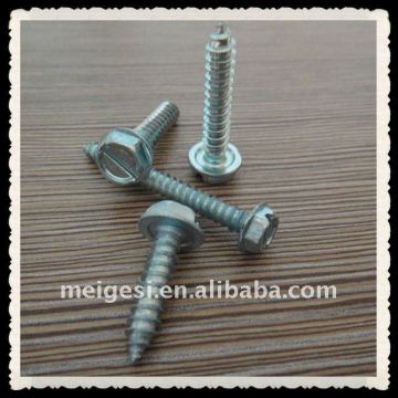 slotted Hex washer head tapping screw carbon steel zinc plated galvanized China manufacturer high quality cheaper