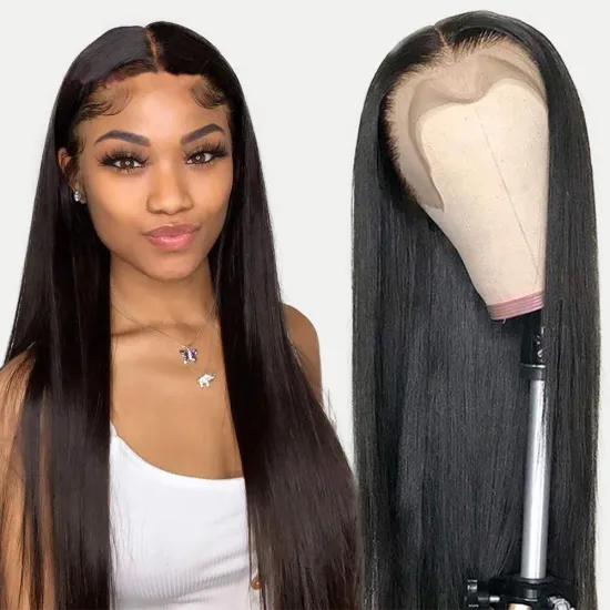 cheap straight lace front 100% human hair wigs,wig wholesale human hair vendors, bulking raw mink wig for black women
