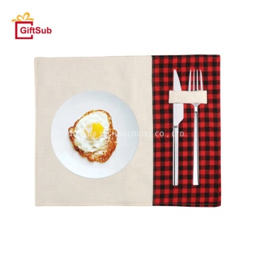 Placemat natalizio di alta qualità per sublimazione e trasferimento termico: design a quadri vuoti per biancheria da cucina
