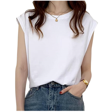 Plus Size Women Casual Sleeveless T-Shirt