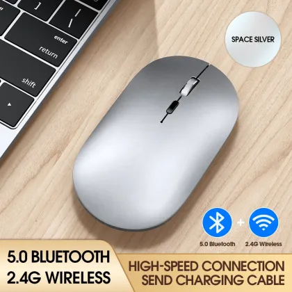 Rechargeable Bluetooth Mouse for Macbook and Tablets - 500mAh Portable Apple Mouse