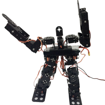 Big Bio-Robot: 17 kit de robot de marche bipède Humanoïde DOF Metal avec accessoires de bricolage
