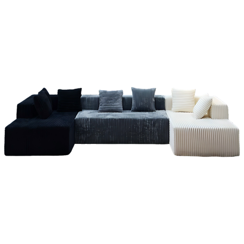 SereneHaven H053 Divano modulare compresso in velluto a coste