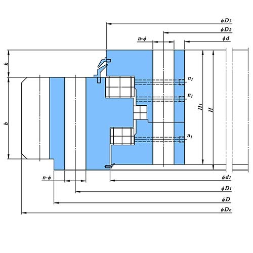 外齿圈三排圆柱滚子回转支承