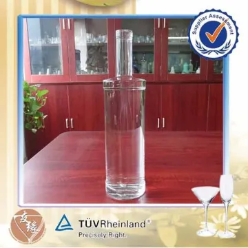 Wholesale vodka packating 1 liter glass bottle long neck