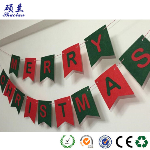 Customized design felt christmas flag decoration