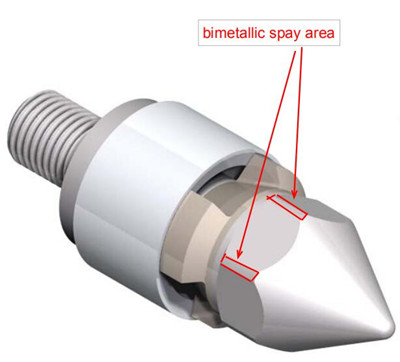 bimetallic spray area