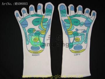92%cotton 8%spandex acupuncture point reflextronic socks with fingers/cotton reflextronic health socks with fingers/health socks