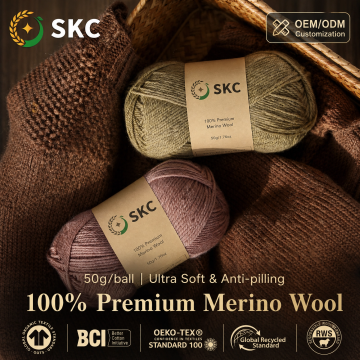 ODM OEM Personalizar Lã Merino/Rayon Misturado Fio Ecológico Tricô Manual Raw Anti-Bacteria Super