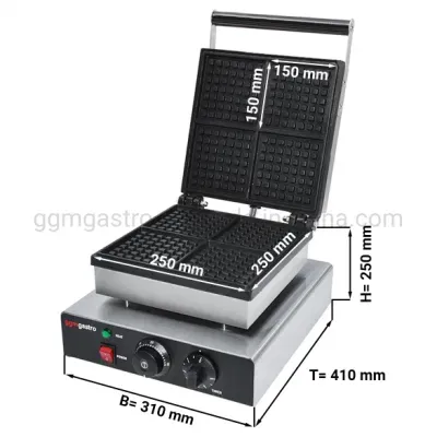 CE Supported Commercial Double Electric Waffle Maker Industrial Waffle Baker