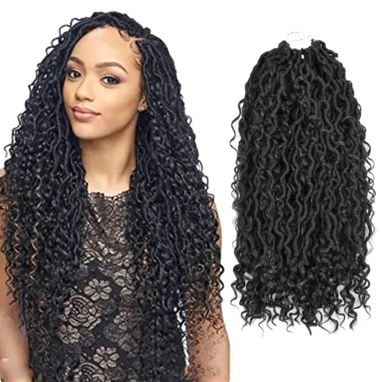 20inches Goddess Faux Locs Passion Twist Braids Hair Long Curly Black Brown Crochet Braiding Hair Synthetic Hair Extensions