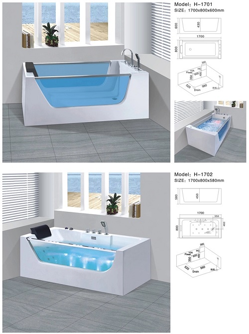 Free Standing Bathroom Massage Whirlpool Bath Tub