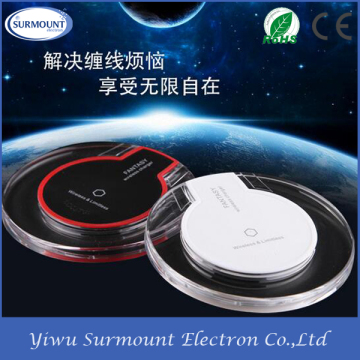 Wireless Charger, Qi Enabled Smart Wireless Charging Pad Mini Pad for Samsung galaxy 6/6 edge/All Qi Standard Compatible Device