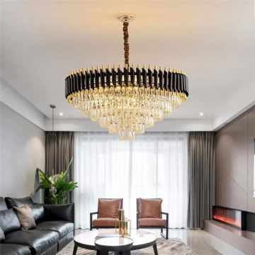 Hot Sale Retro Light Luxury Exquisite Modern Sofa Brushed Nickel Crystal Chandelier