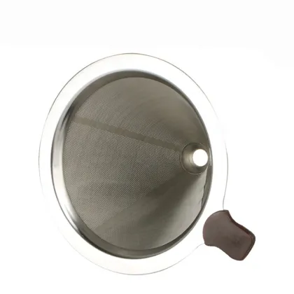 Stainless Steel Double Layer Pour Over Coffee Dripper with Stand