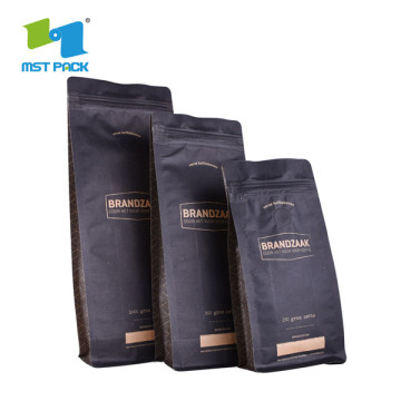 Resealable Stand Up Paper Coffee Bags With Zipper