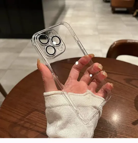 JXT Hot Selling Electroplated PC Simple Transparent Anti-Drop Phone Case for iPhone