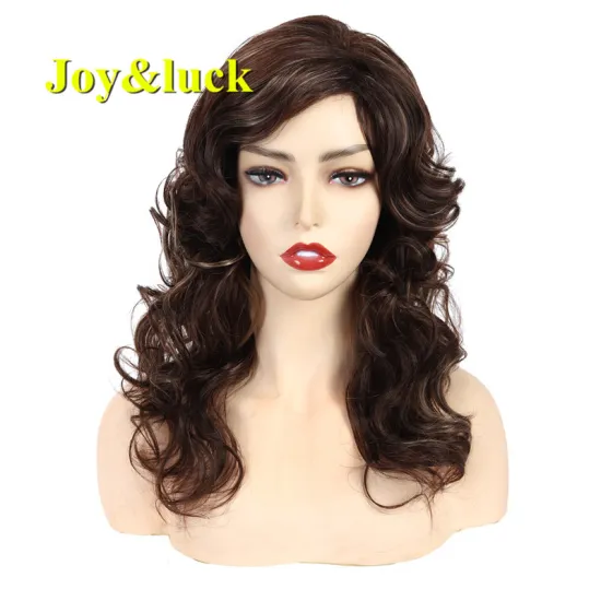 Wavy Hair Wholesale Wigs African Wigs for Black Women Cosplay Party Brown Ombre Blonde Long Curly Natural Synthetic Hair Wigs