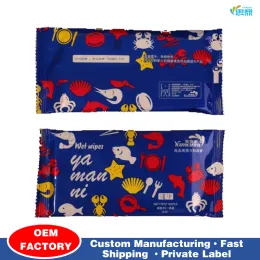 Customized brand single pack wet wipes for restaurants
