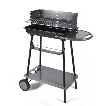 Garden Adjustable Cooking Height Charcoal Barbecue Grill Square Outdoor Bbq Grill With Windshield