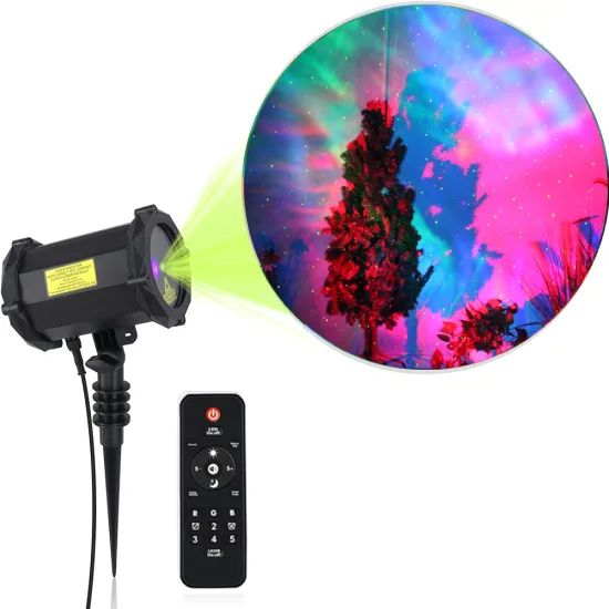 Waterproof RGB Spot Motion Strobe Aurora Firefly Laser Light for Outdoor Garden Landscaping