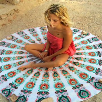Big Round Beach Towels with Fresh Pattern ,and Buggy as Present , OEM is ok